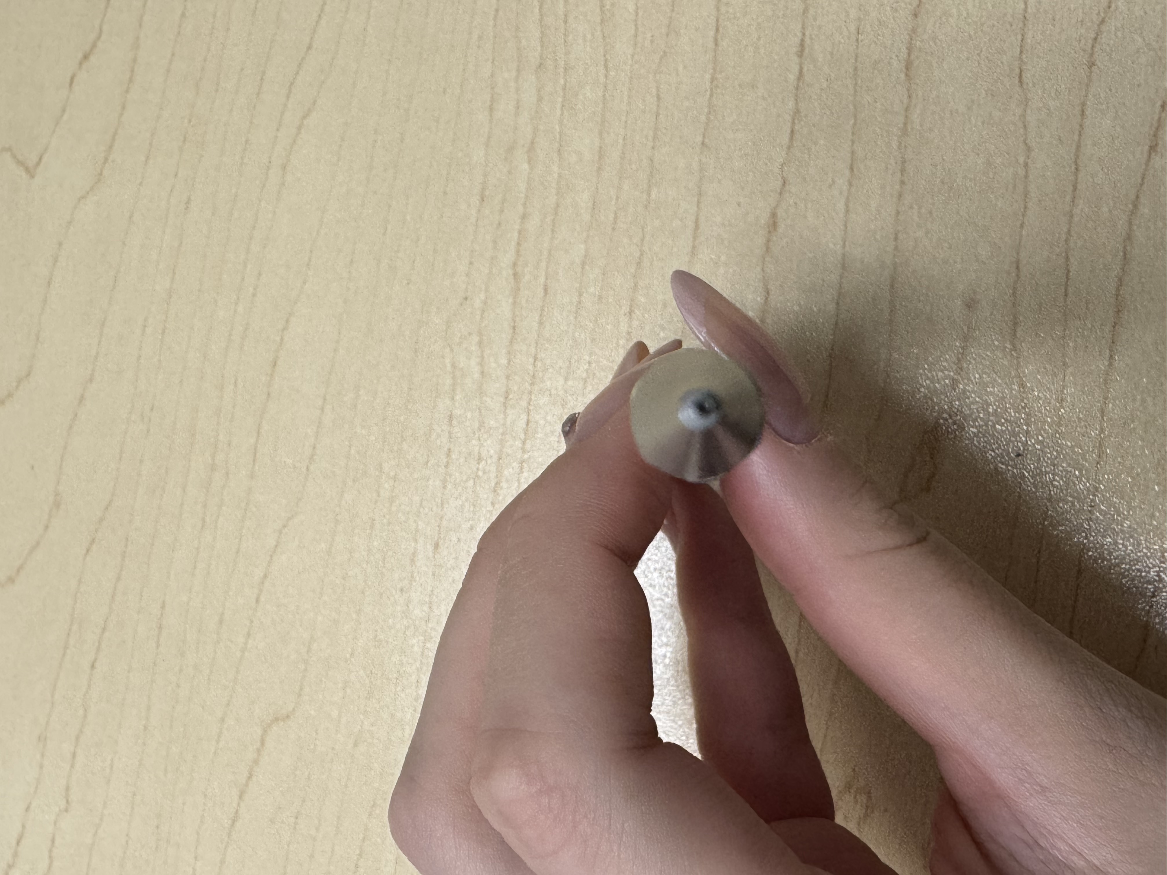 This is a high-angle shot image of a pencil nib.