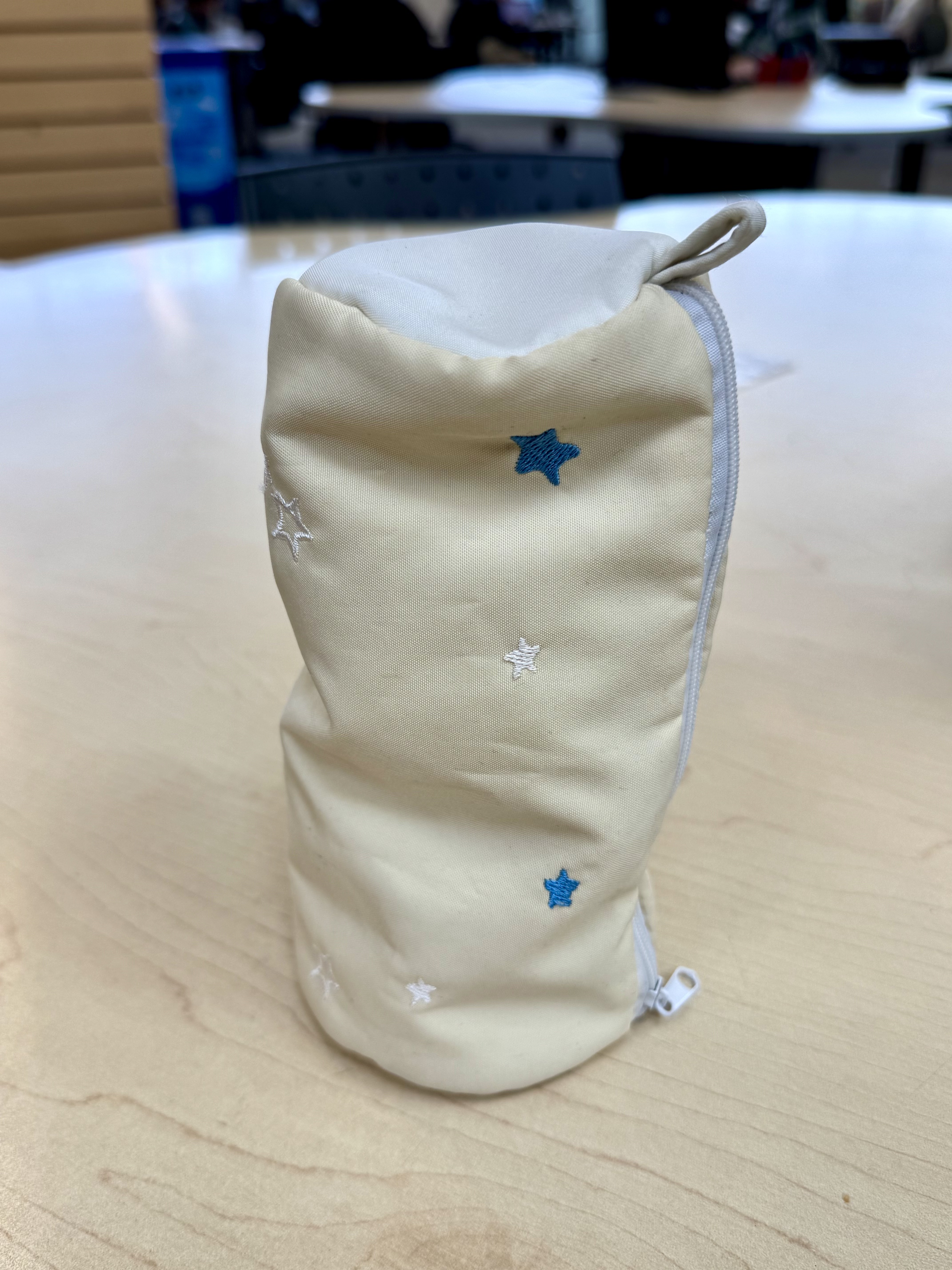 This is a side shot image of a pencil bag.