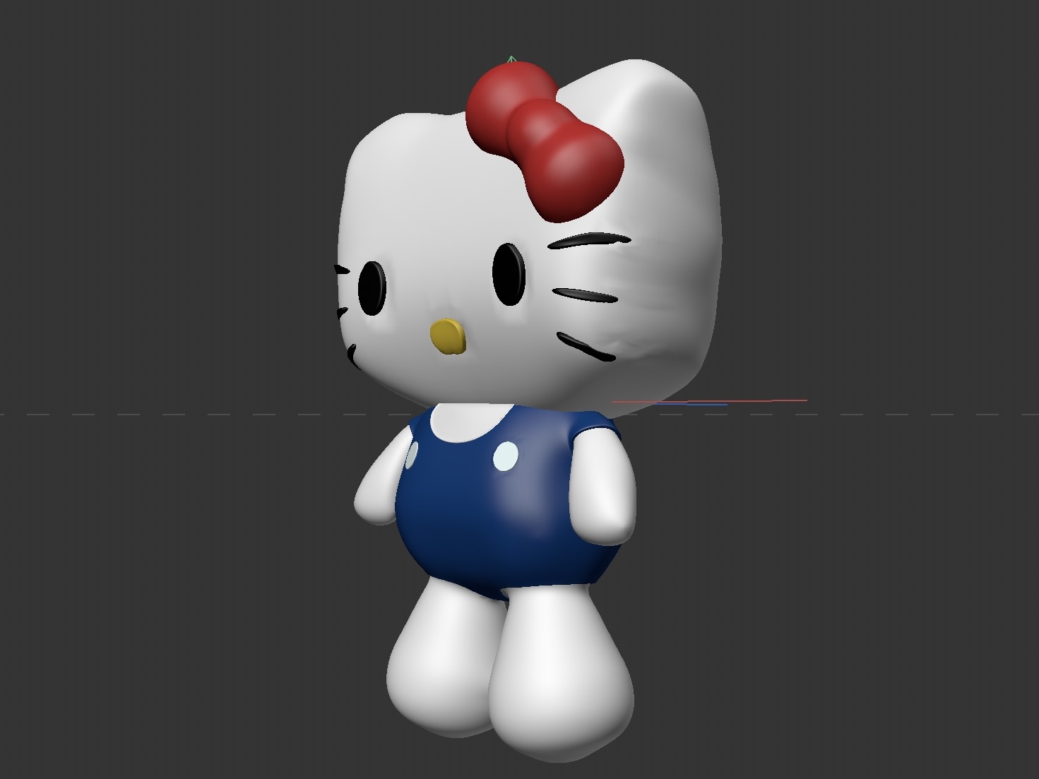 This is the side front view of the kitty model.