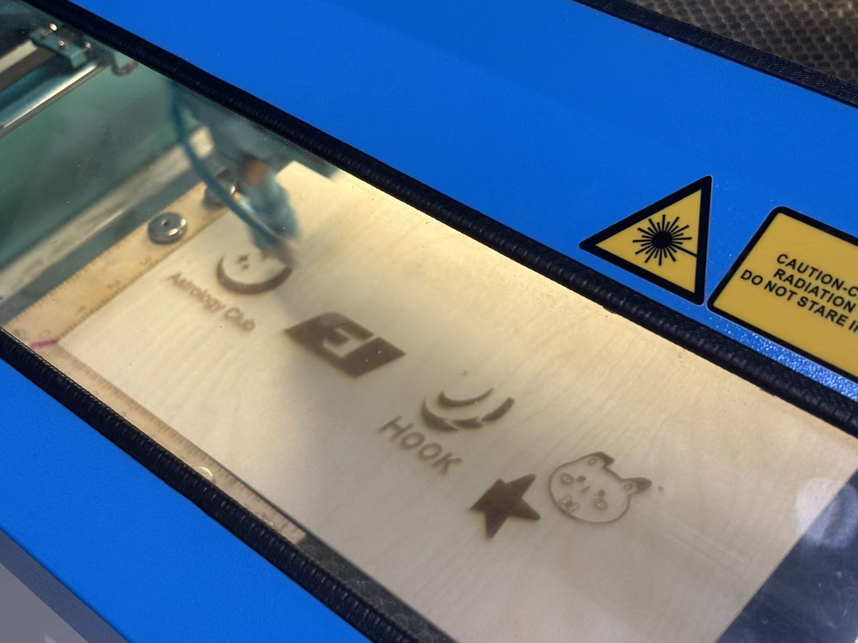 The process work during our group laser cutting