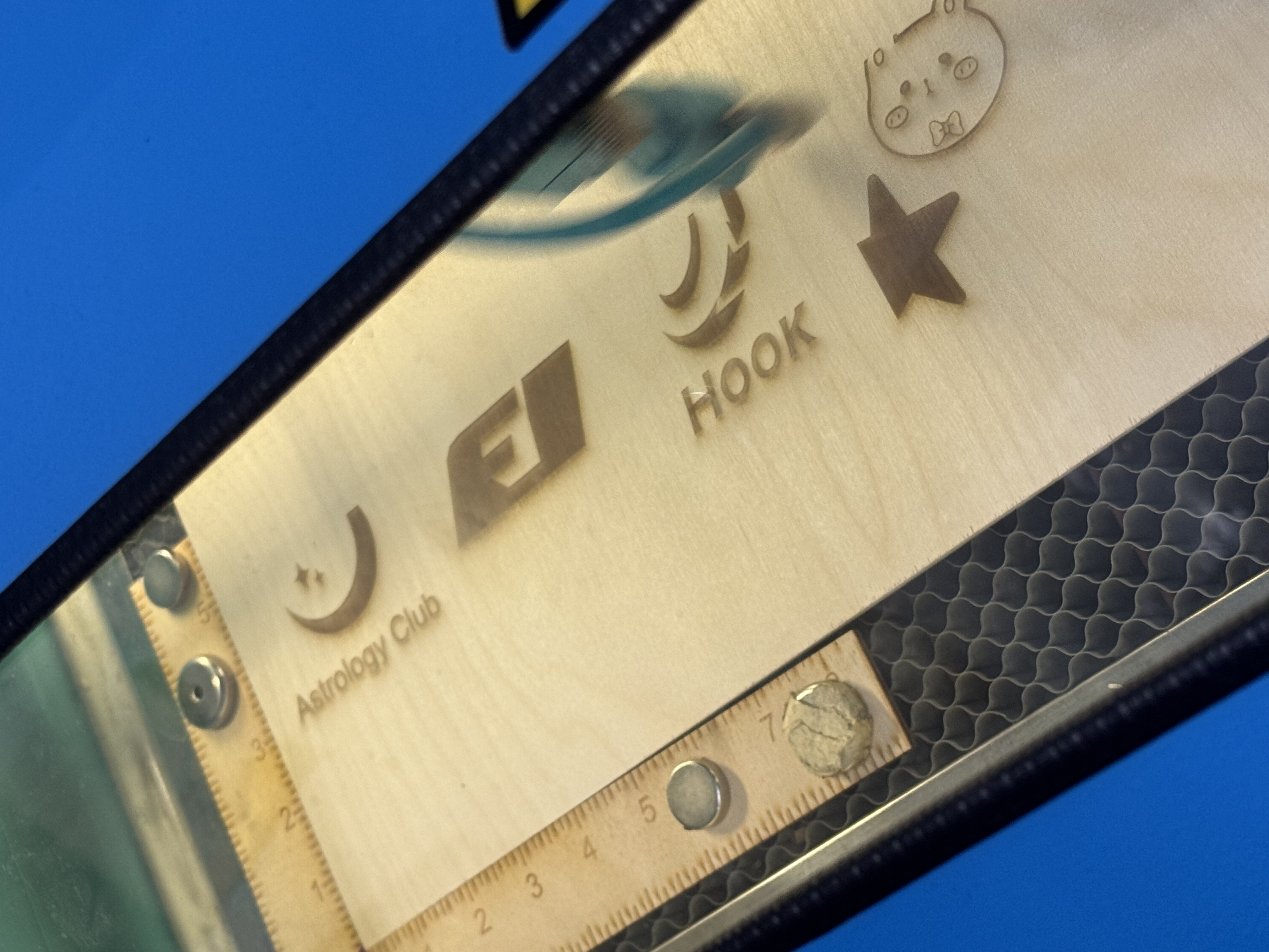 The process work during our group laser cutting