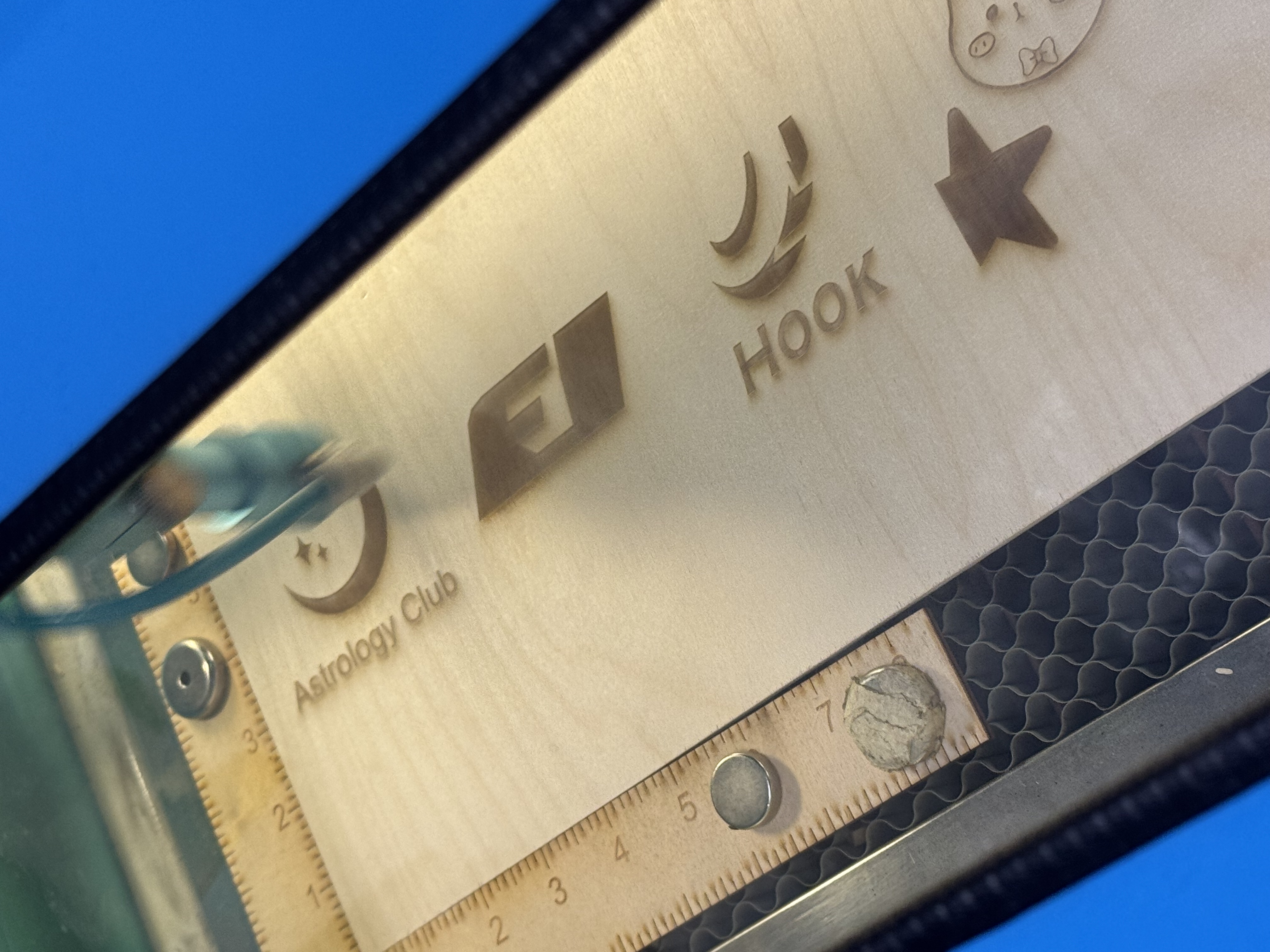 The process work during our group laser cutting