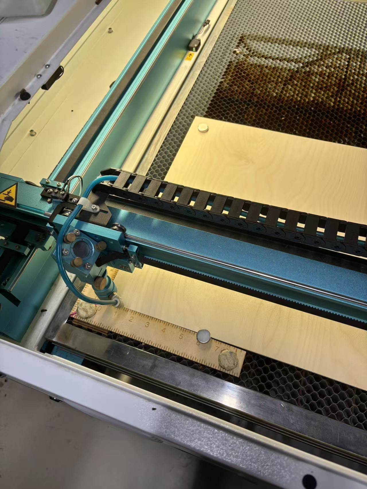 The process work during our group laser cutting