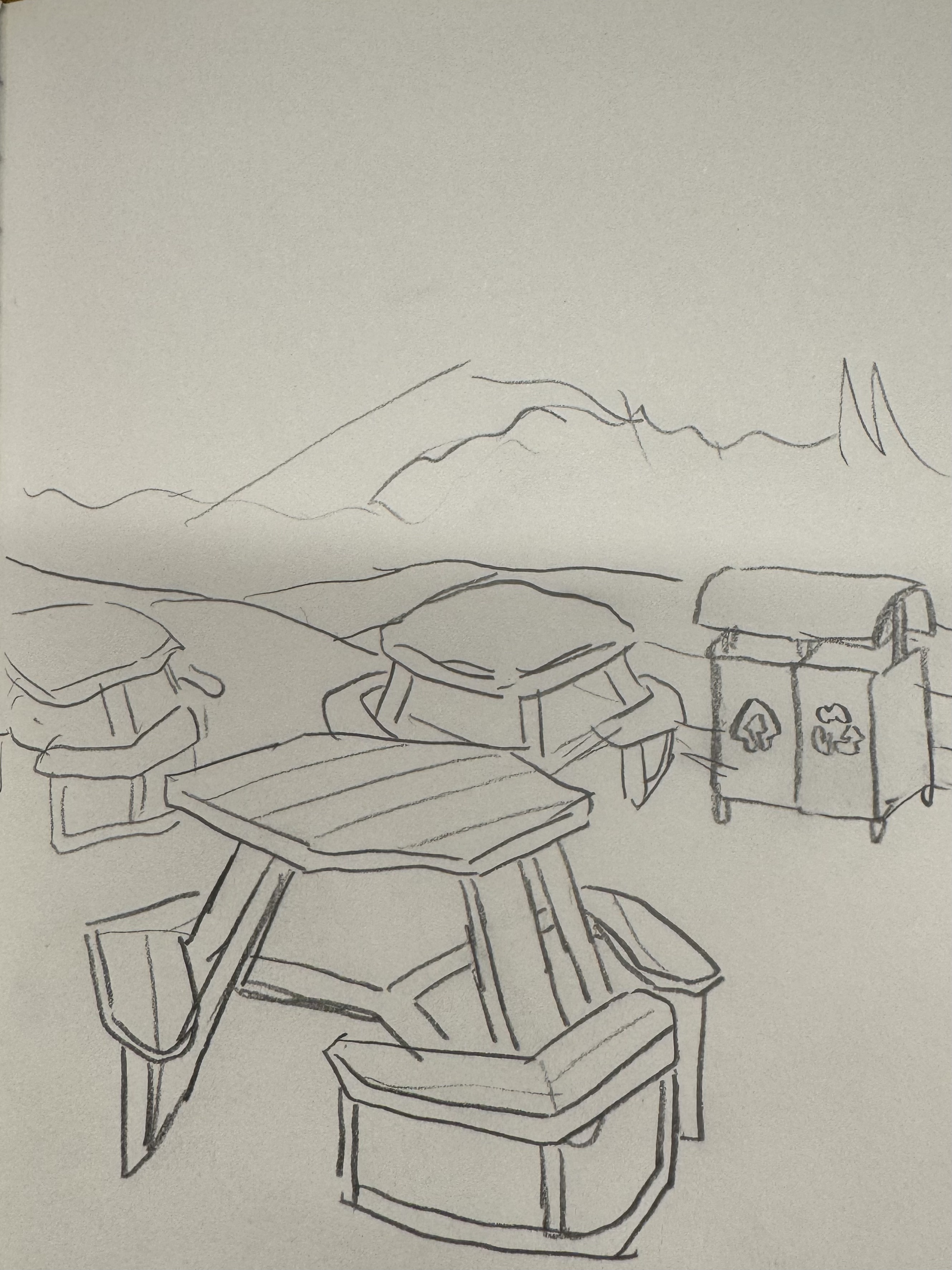 I added a garbage can at the edge of the picnic area. People can throw their garbage there making the environment better.<div class='container'><iframe class='responsive-iframe' src='https://www.youtube.com/embed/tgbNymZ7vqY'></iframe></div>