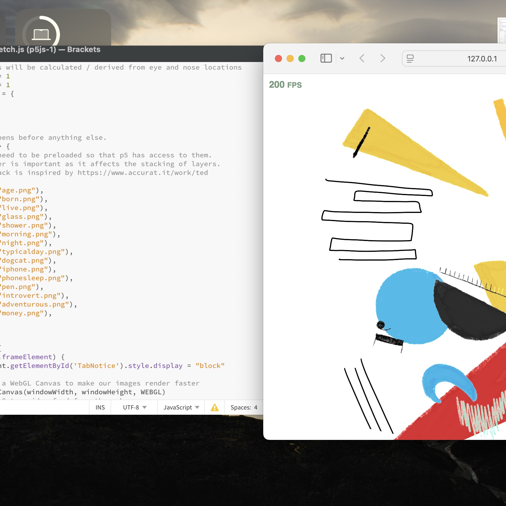 Putting PNGs of each layers into the code.