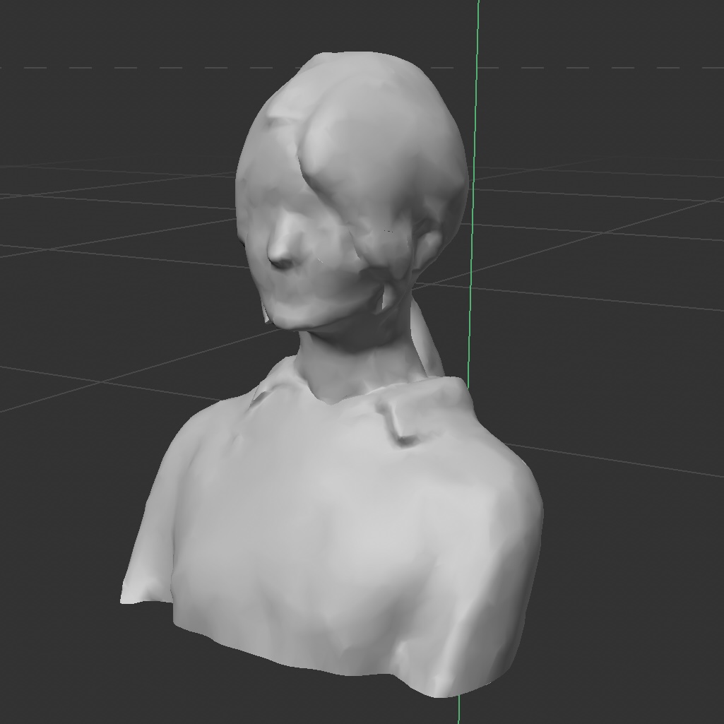 Adjusting the model of my self portrait in Cinema 4D